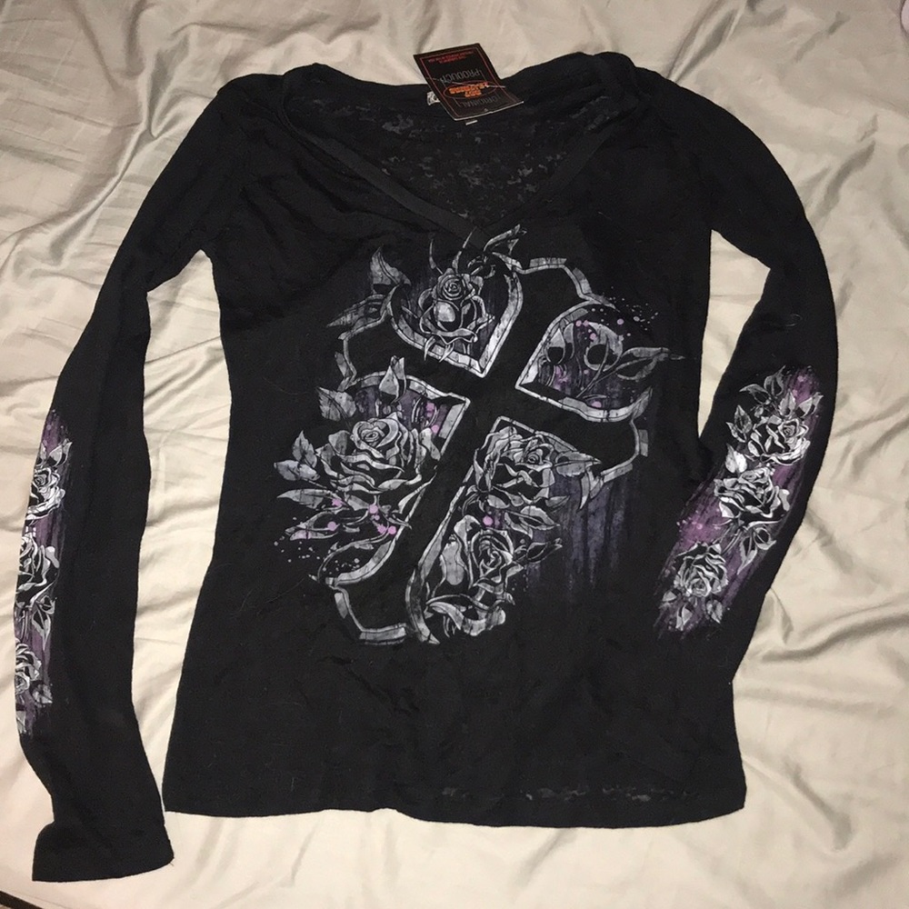Black and purple got leathers shirt